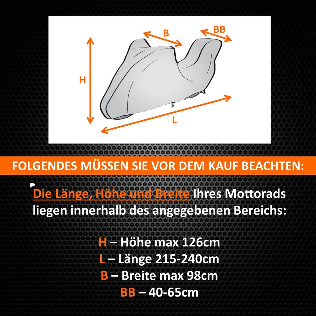Motorrad Abdeckplane Motorradabdeckung L mit Box Outdoor Wasserdicht