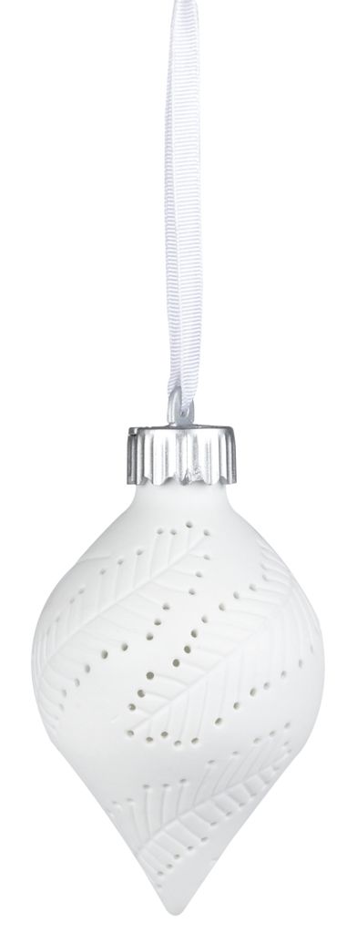räder Design - LED Tannenzweig Porzellan weiss D6,5cm H11cm inklusive Batterien
