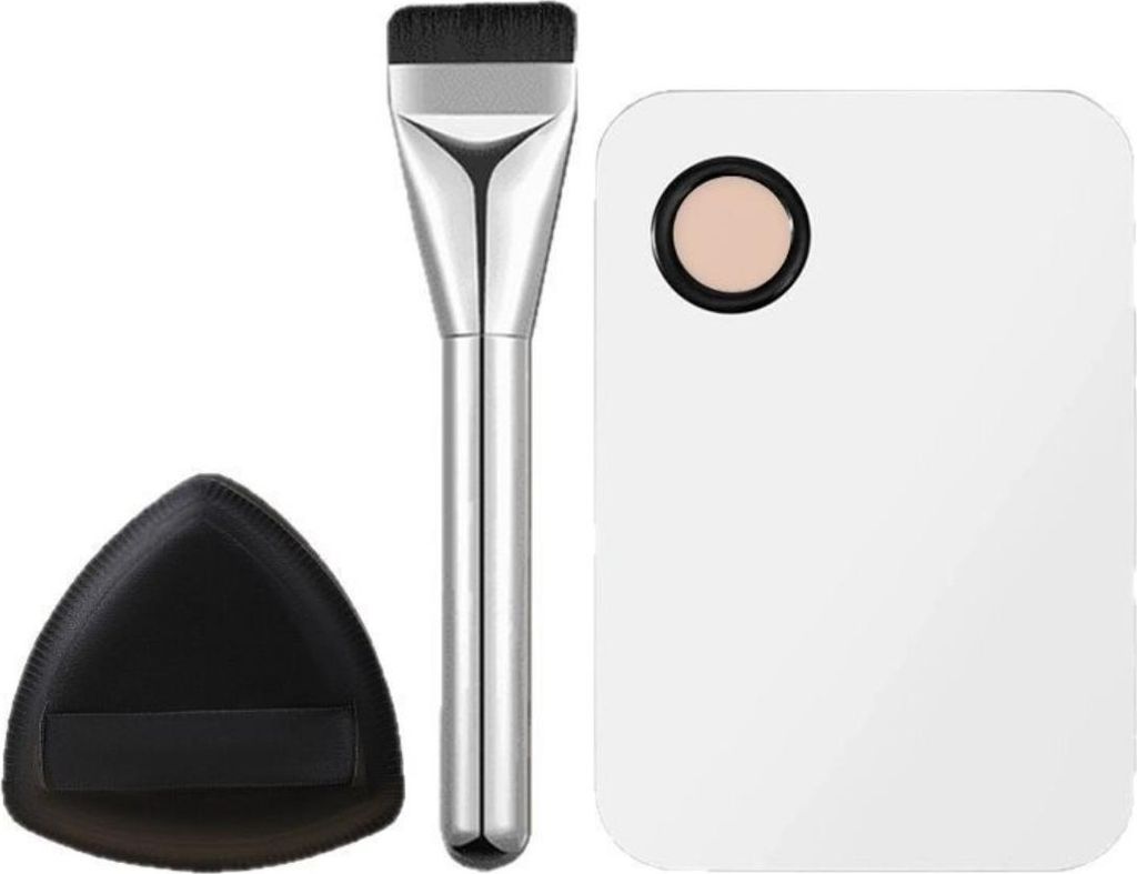 INF 3-teiliges Make-up Paletten Set mit Pinsel und Schwamm für Flüssig Make-up