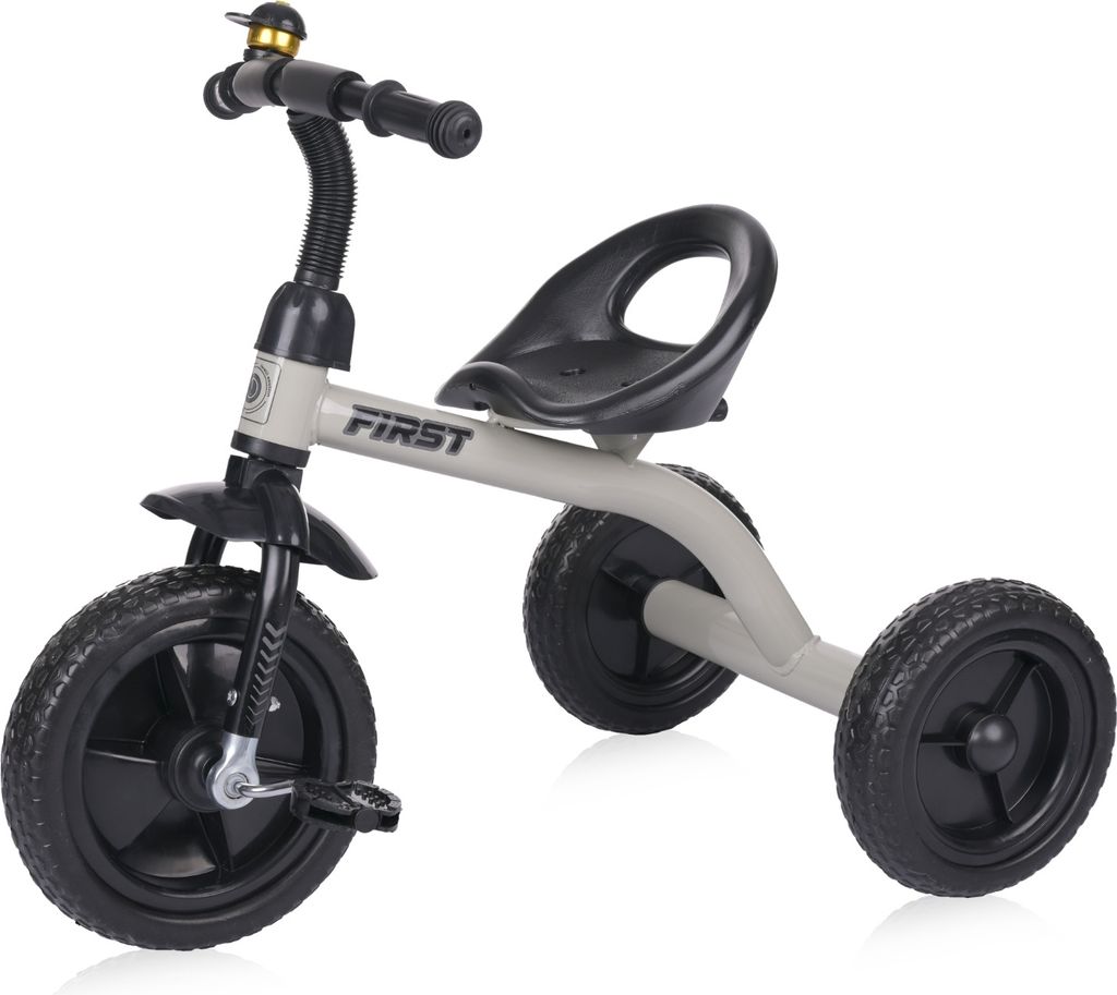 Lorelli Dreirad ab 3 Jahren, Tricycle First, nur 3,5kg, ergonomischer Sitz, Schutzblech, rutschfeste Pedale, weiche Gummi-Griffe, beige