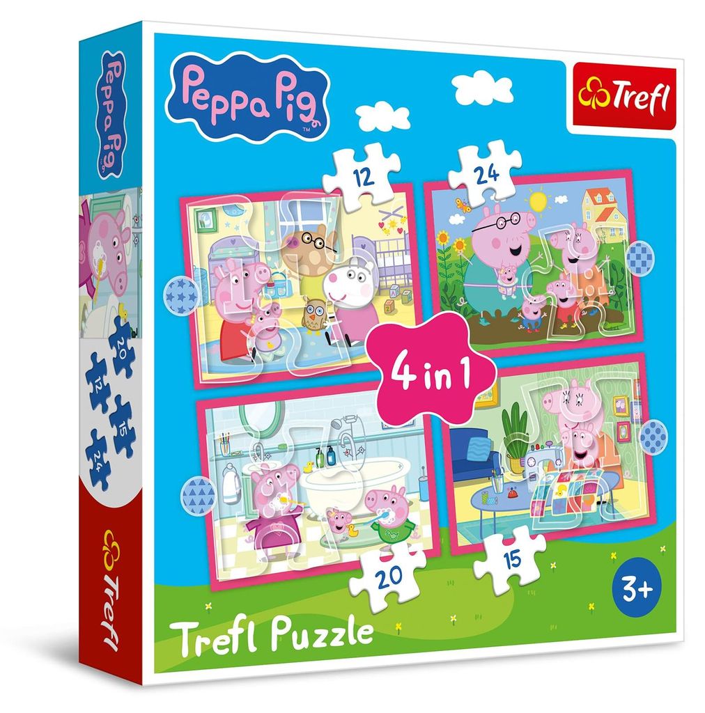 Puzzle 4 in 1 Peppa ama le avventure 34672 Immagine del prodotto 