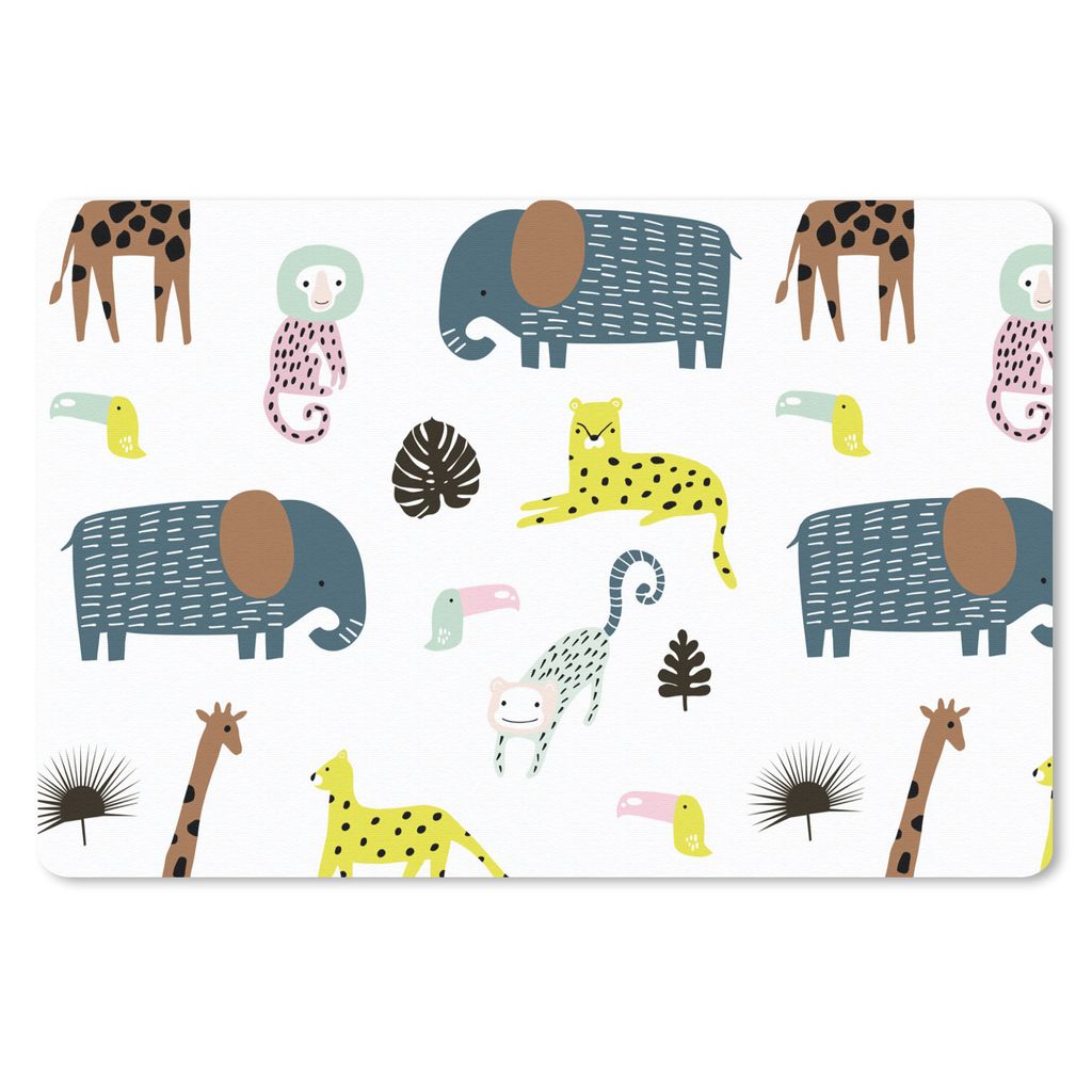 MuchoWow Mauspad Mousepad Tiere - Wilde Tiere - Weiß 27x18 cm - Mousepads - Maus Mat - Pad - Mausunterlage - Büroartikel - Desk Matten