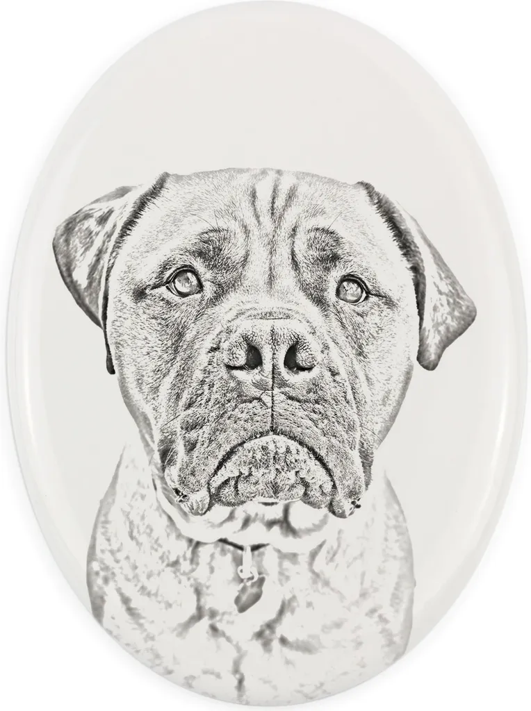 Targa Ceramica Bullmastiff Art-Dog | Lapide per Cani con Foto