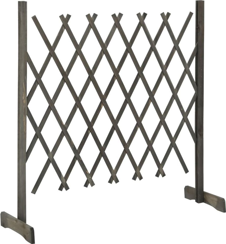 vidaXL Garten-Rankzaun Grau 120x90 cm Massivholz Tanne