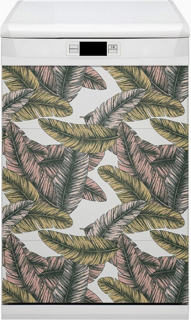 Küche Magnet für Spülmaschine Abwaschbar 45x80 cm Geschirrspüle - Bananenblätter