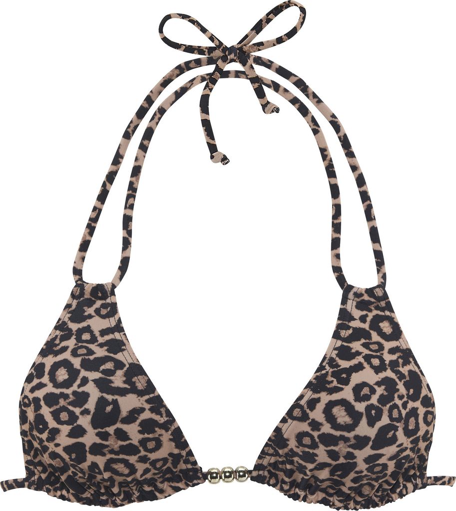 VIVANCE Triangel-Bikini-Top Thora schwarz nougat bedruckt Größe 38 Cup C/D
