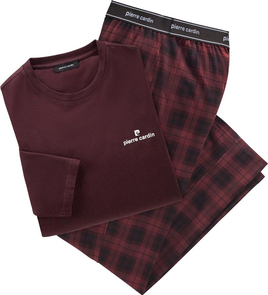 Pierre Cardin Herren Pyjama lang, aus reiner Baumwolle