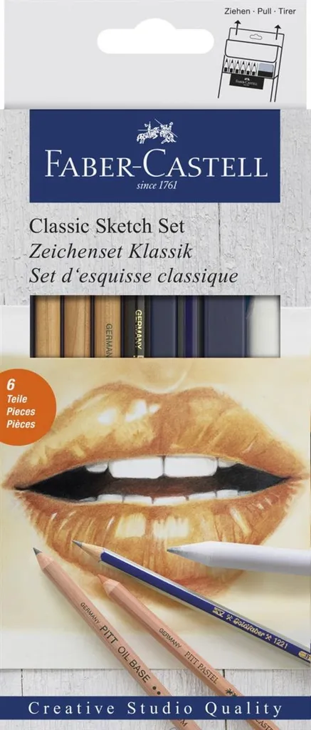 Faber-Castell 114004 Set Regalo Disegno Classic Kit 6 Pezzi in Cartone