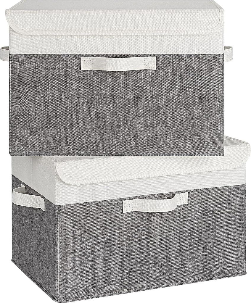 Große Aufbewahrungsboxen mit Deckel - Set von 2 Stück für Kleidung und Organisation