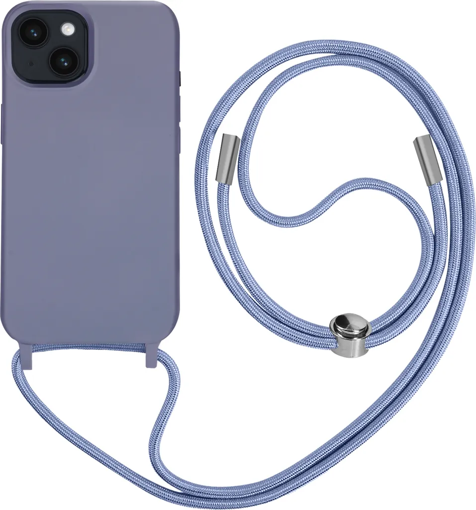 Magnetica Cover con Cordino per iPhone 14 Pro,[Compatibile con MagSafe], Cover in Silicone, Regolabile Cordino da Collo Nylon Catena Collana Tracolla,Nero