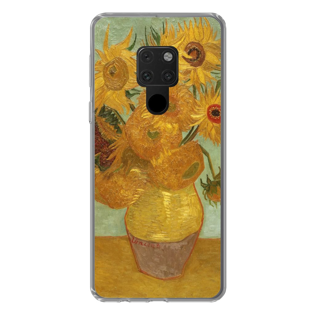 MuchoWow Handyhülle Schutzhülle Hülle für Huawei P40 Lite Sonnenblumen - Vincent van Gogh Silikon Softcase Handy Hülle - Handy