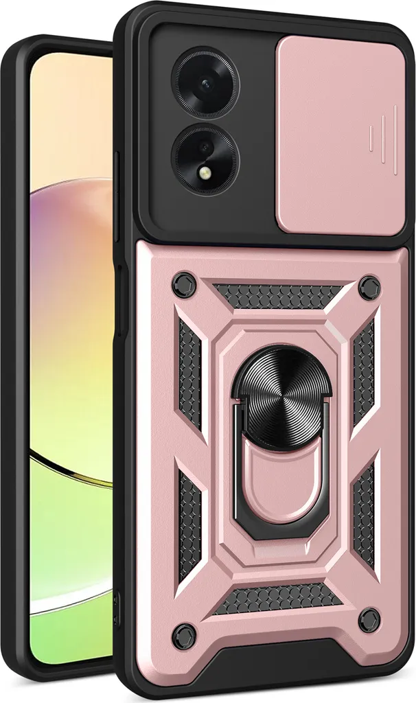Offerta Cover Oppo A38 4G Rosa: Silicone TPU + Ring Stand Magnetico