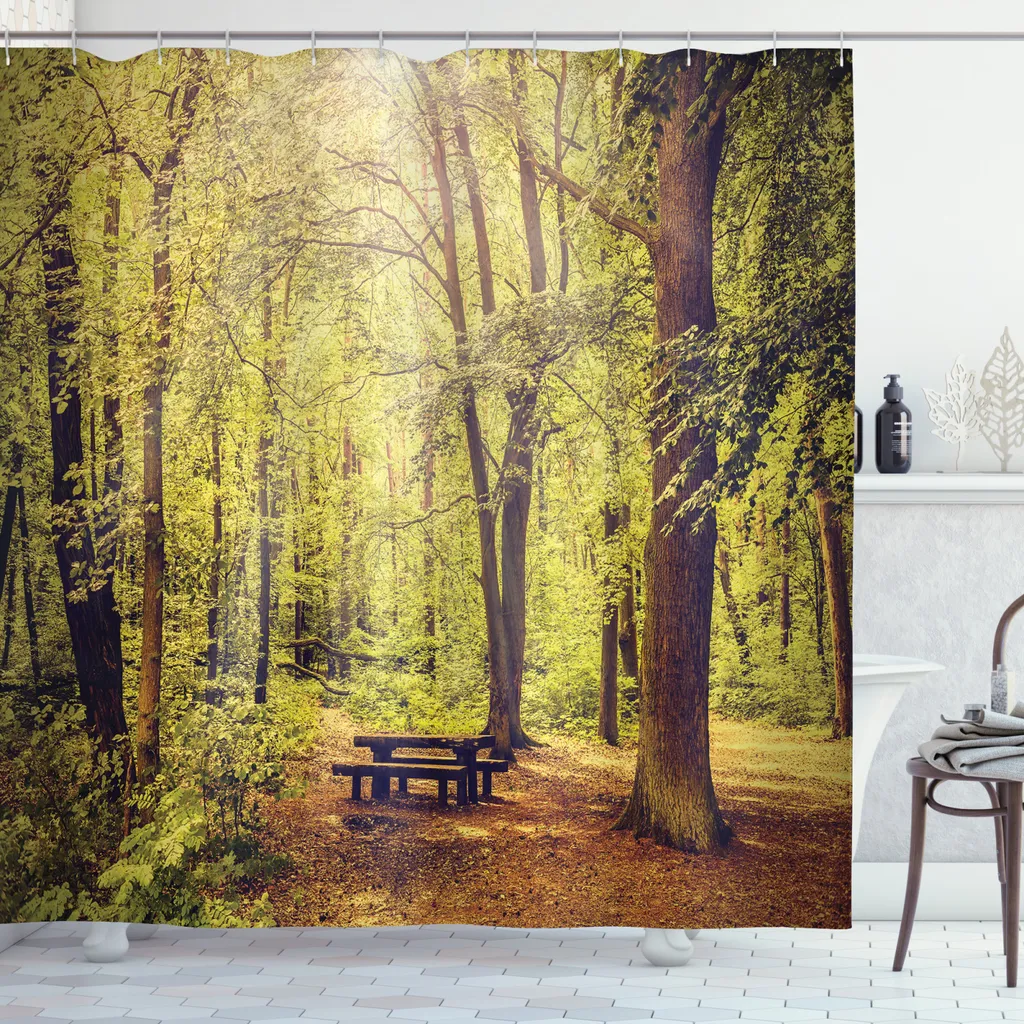 Tenda Doccia Antimuffa ABAKUHAUS Wald 175x180: Tessuto Lavabile