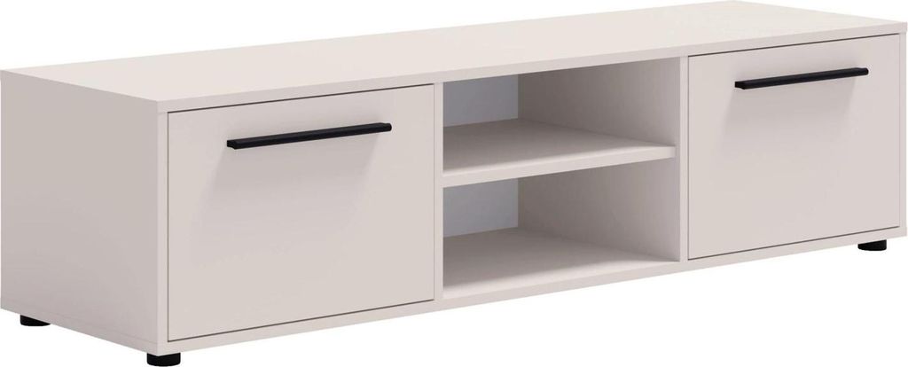 Modena TV-Lowboard 150 cm – modernes TV-Unterteil mit Stauraumschränken und offenem Fach, funktionales Möbelstück für Wohnzimmer und TV-Berei...