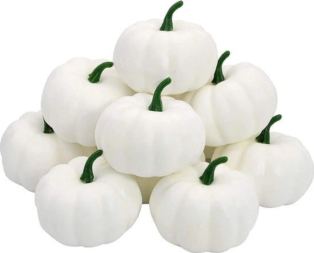 Mini-citrouilles artificielles blanches pour décoration Halloween