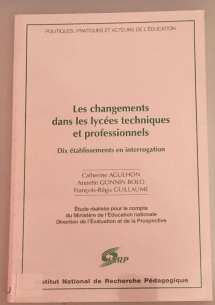 Ouvrage sociologie éducation lycées techniques et professionnels 10 sites