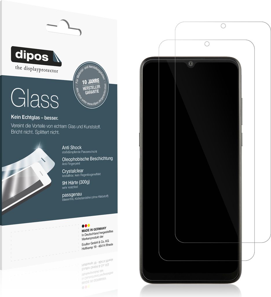 1x Schutzfolie für Alcatel 3L (2021) - Anti-Shock 9H Folie dipos Glass Kunststoffglas