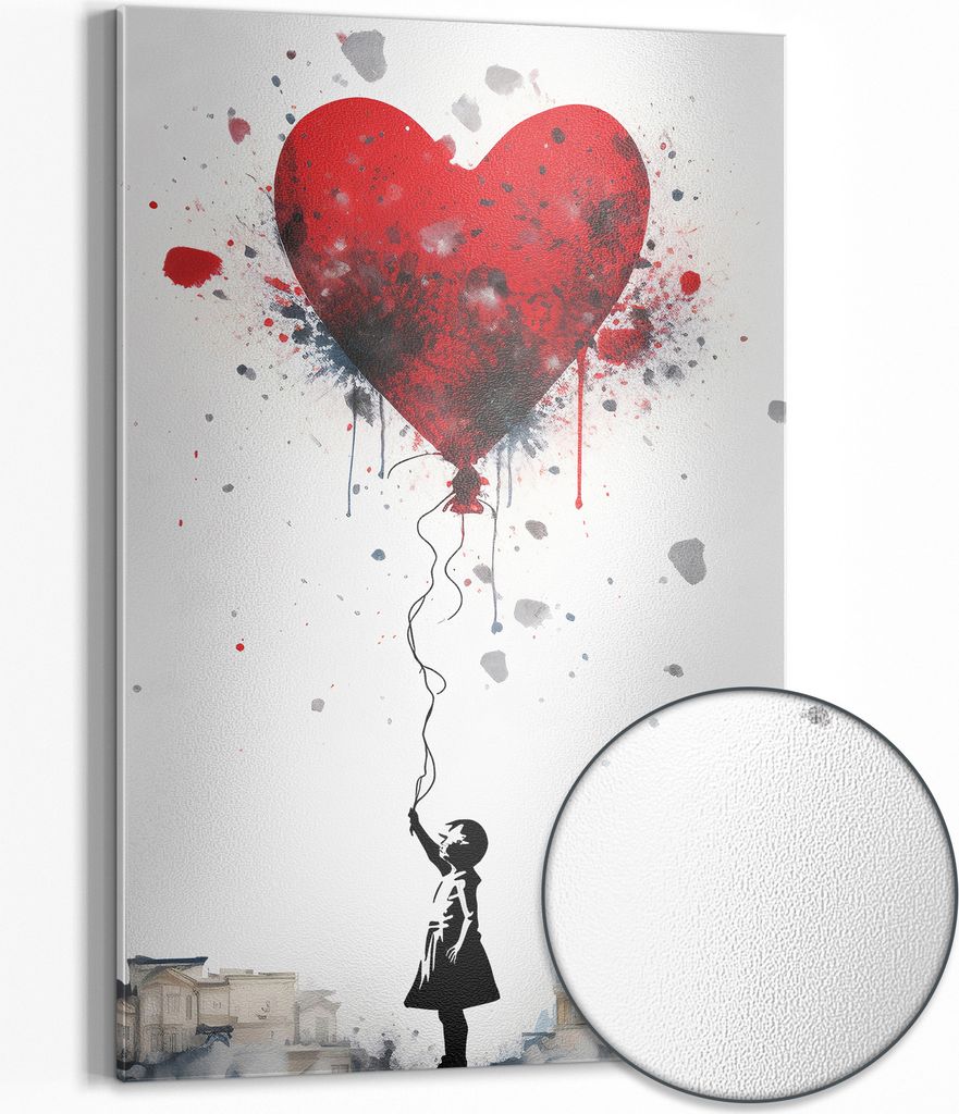 DEQOART Magnettafel Metall 60x90 cm 'Herzenträume im Himmel' Whiteboard Pinnwand Büro
