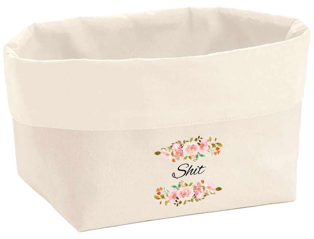 Huuraa Organizer Shit englisch Blumen 3 Liter Medium Canvas Baumwolle Utensilo Geschenkidee