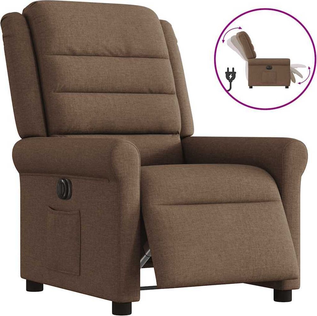 Relaxsessel Elektrisch Braun Stoff