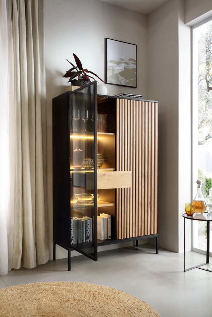 BETTSO Vitrine Kommode mit Glas Höhe 8 Einlegeböden Produktbild 5