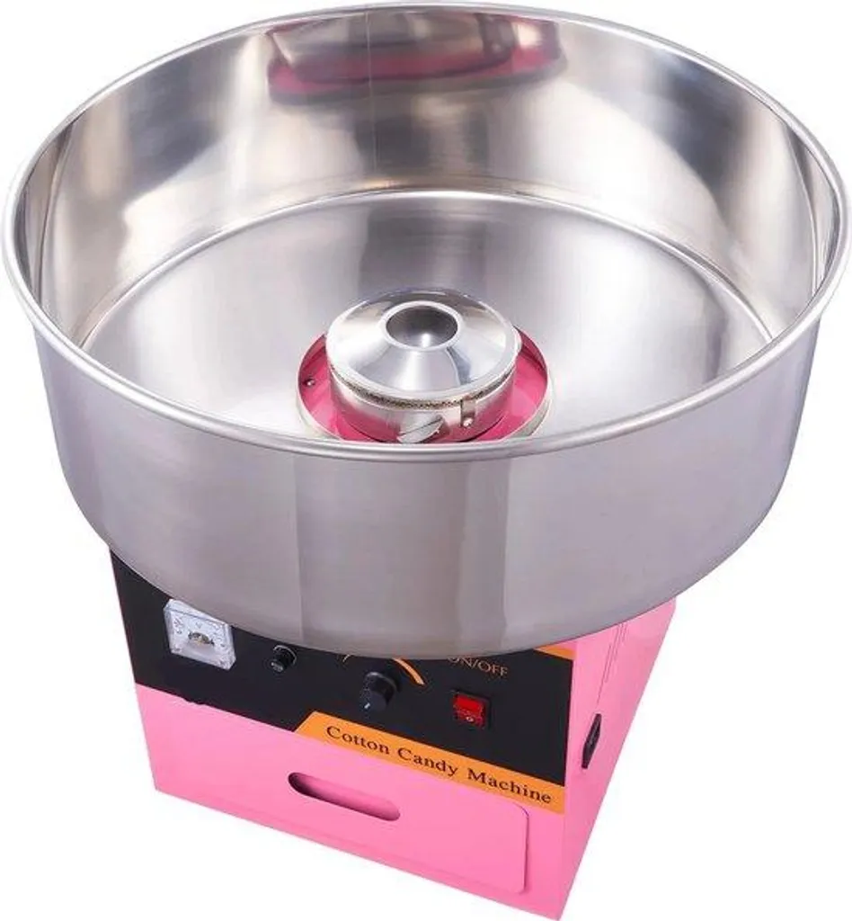 Mini-machine à barbe à papa artisanale 500W en acier avec cuillère rouge