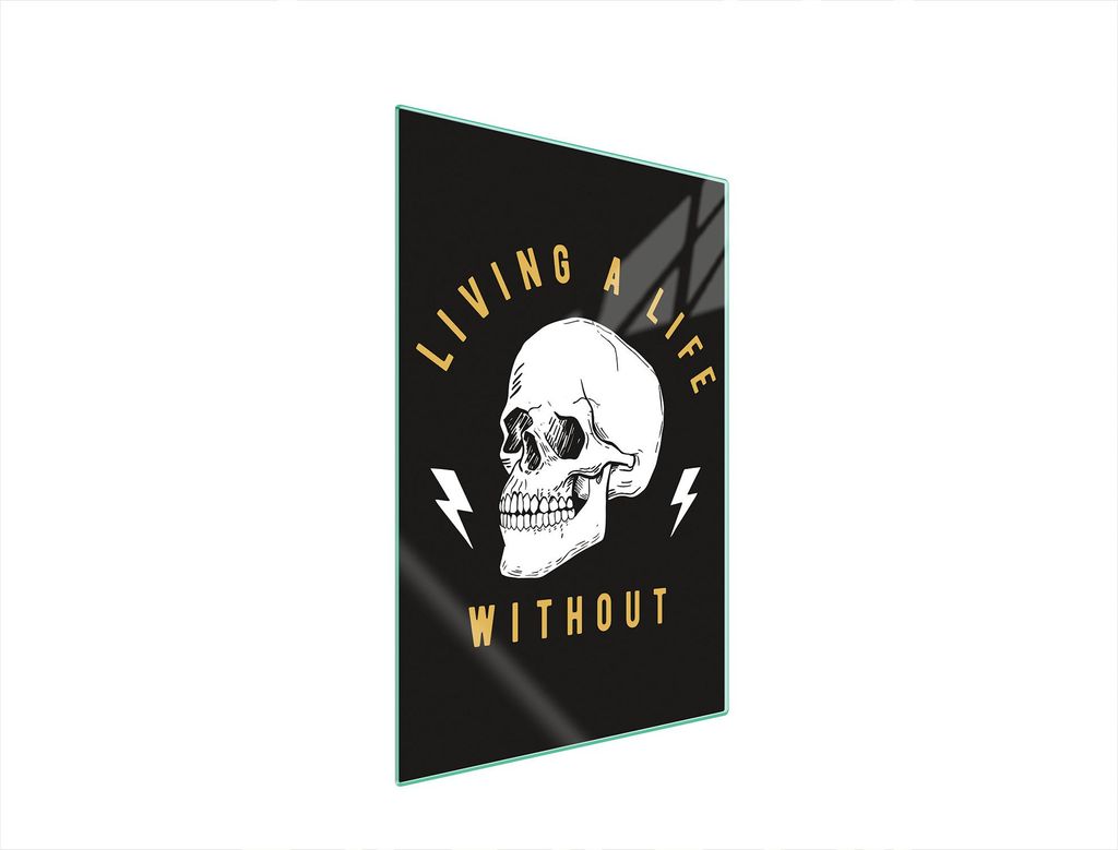 Glasschneidebrett 35x52 Totenkopf