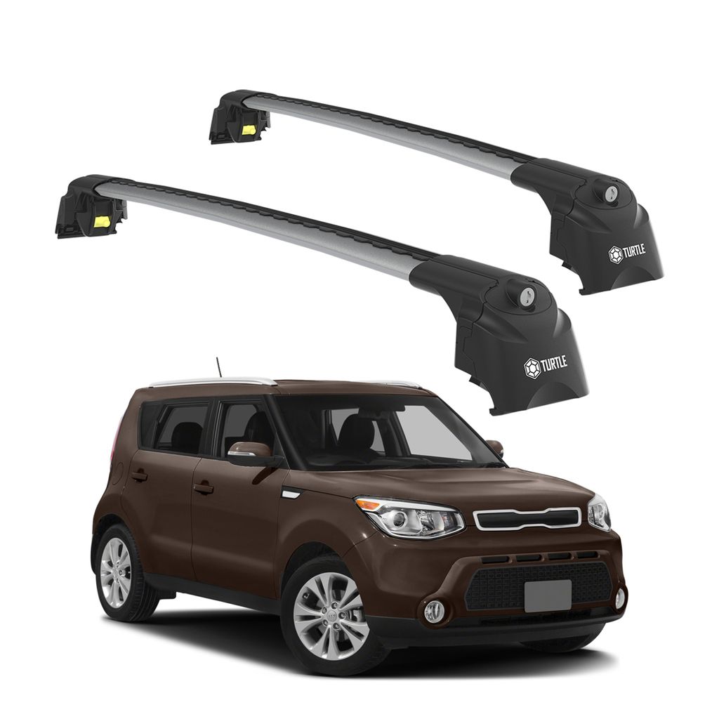 TURTLE DACHTRÄGER AIR-2 , Silber KIA SOUL PS 2014 - 2019 (Kleinwagen)