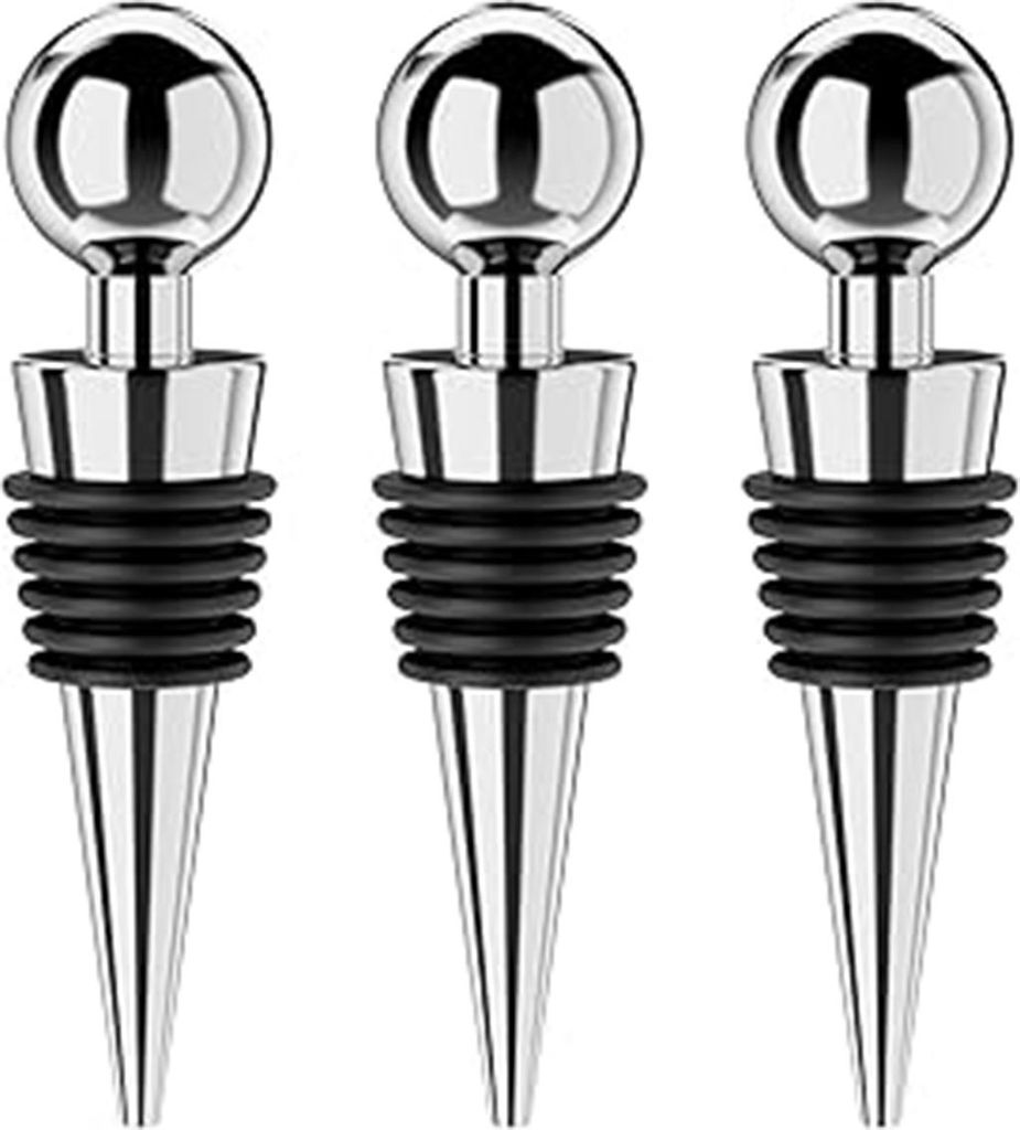 Praktischer, umweltfreundlicher, versilberter Weinstopper aus Kunststoff, Weinstopper, Weinstopper, Weinstopper, 6 Seiden-Weinstopper