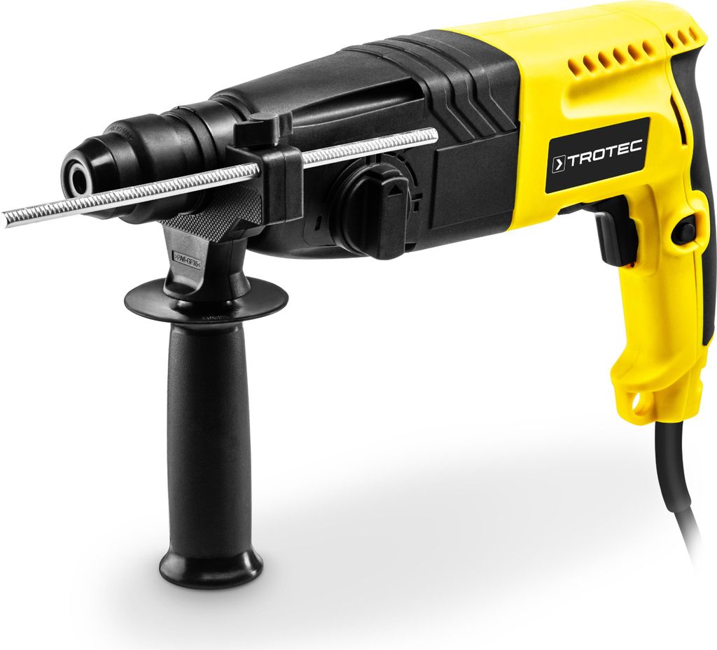 TROTEC 3-in-1 Bohrhammer PRDS 05-230V Meißelhammer Bohrmaschine Bohrer Schlagbohrer 620 Watt inkl. SDS-Flachmeißel, 3 x SDS-Bohrer & Transportkoffer