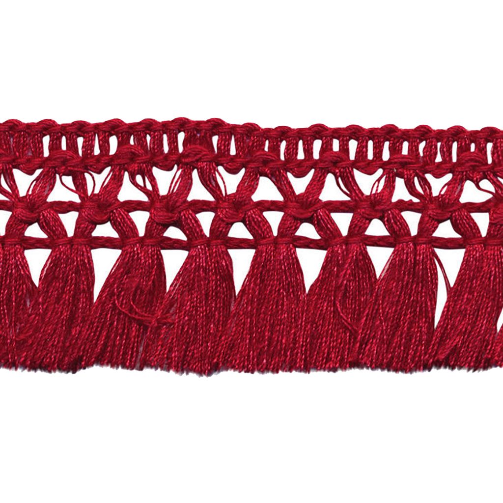 1m Fransenborte 32mm Meterware 26 Farben Quastenborte Zierborte Farbwahl, Farbe:bordeaux