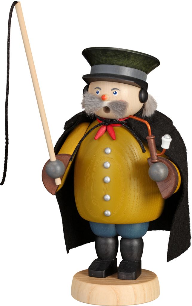 Seiffener Volkskunst Räuchermännchen Lustige Berufe Kutscher - Maße ca. 19x10x9cm, für Räucherkerzen Größe M (Standard) - 12672
