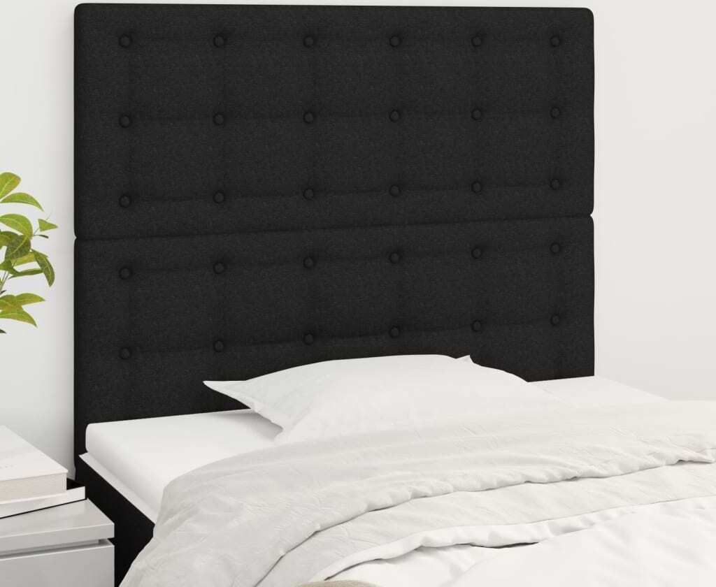 "2026 MODERNE"Kopfteil - modernes Design - fürs Schlafzimmer - Schwarz 80x5x118/128cm Stoff DE608263 - Kopfteile