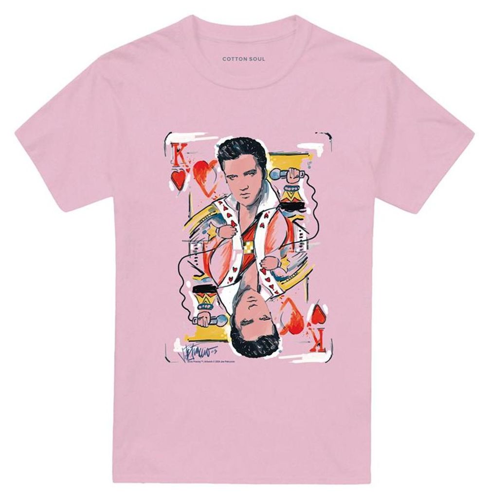 Elvis Presley - "King Of Hearts" T-Shirt für Herren/Damen Uni TV33418 (3XL) (Pink)