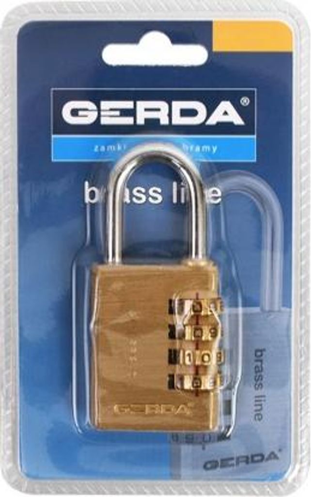 Zahlenschloss 30mm GERDA BRASS LINE KMS S30 Messing (4-stelliger Code), Blister