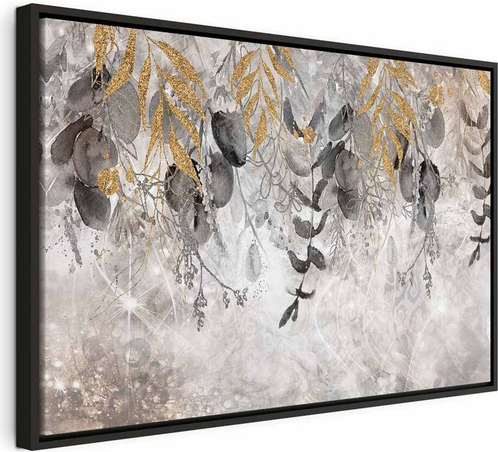Italienischer Leinwand Leinwandbild - Angelic Touch (1 Part) Wide 60x40 cm Blätter b-A-0823-b-a
