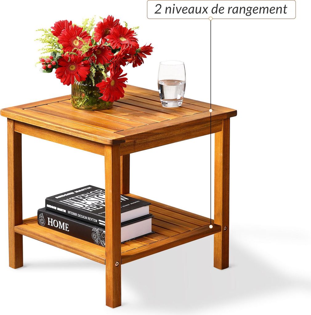 Table basse de jardin Washington en bois d'acacia 45 x 45 Image du produit 