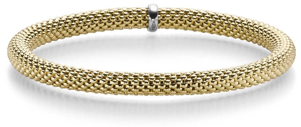 Himbeer-Armband Armreif Armschmuck elastisch 5mm 585 Gold Produktbild 