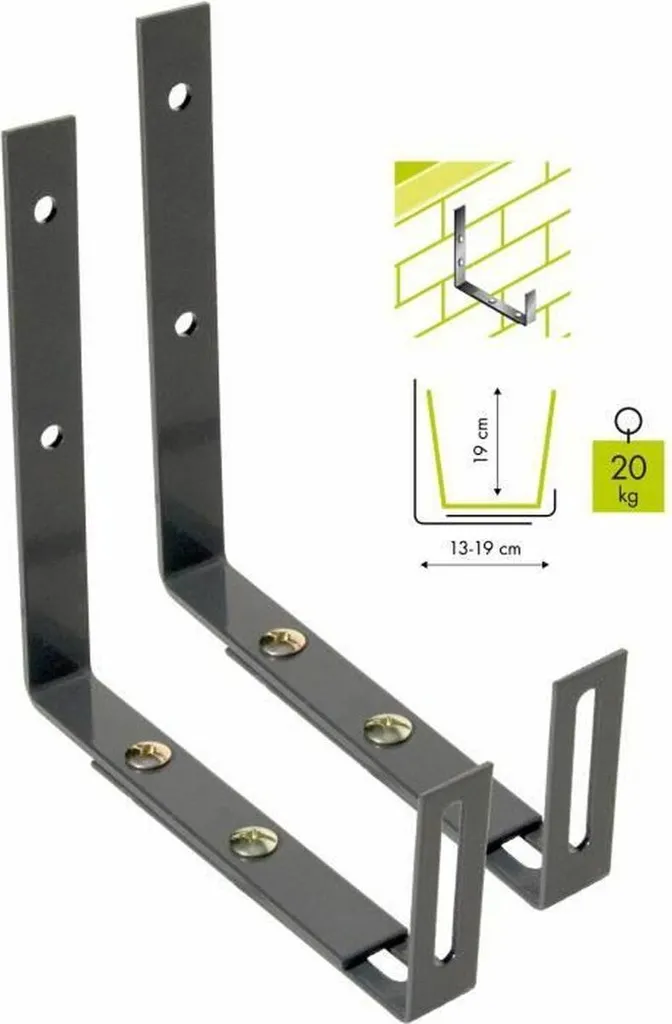 Gancio da Parete ID Garden Nero - Supporto in Ferro per Piante e Lanterne