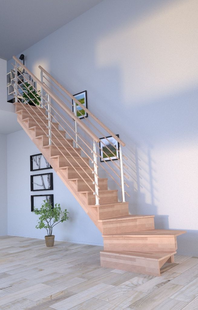 Holztreppe Lindos (Buche) in  1/4 gewendelter Ausführung Produktbild 