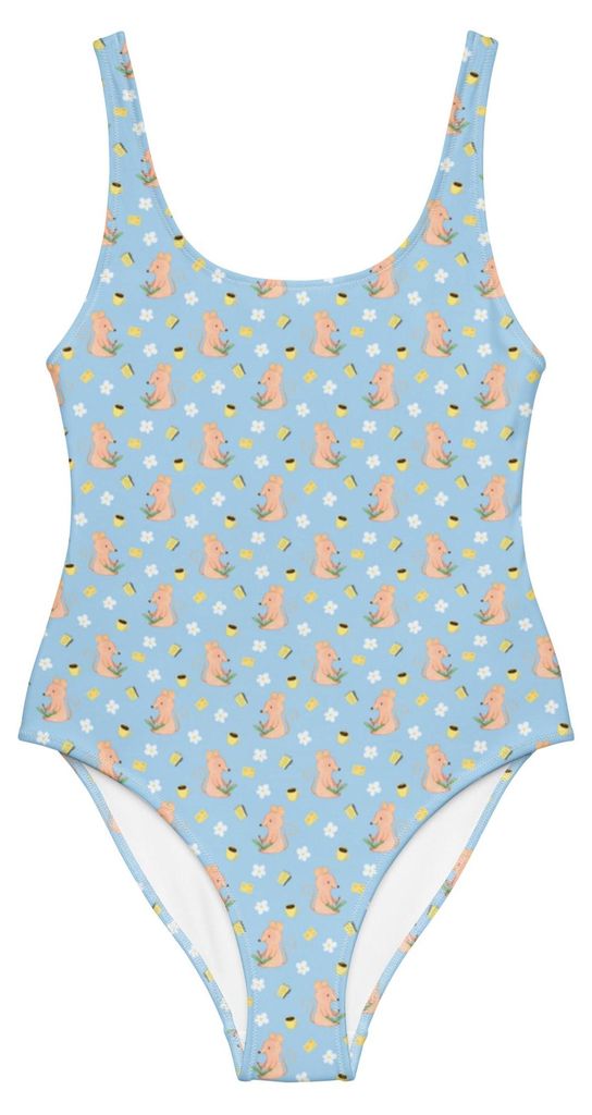 Mr. & Mrs. Panda Shape-Badeanzug Maus Kreatives Schreiben Größe L - Beige - Geschenk, Schwimmanzug, Bademode, Creative Writing, Beachwear, Badean...