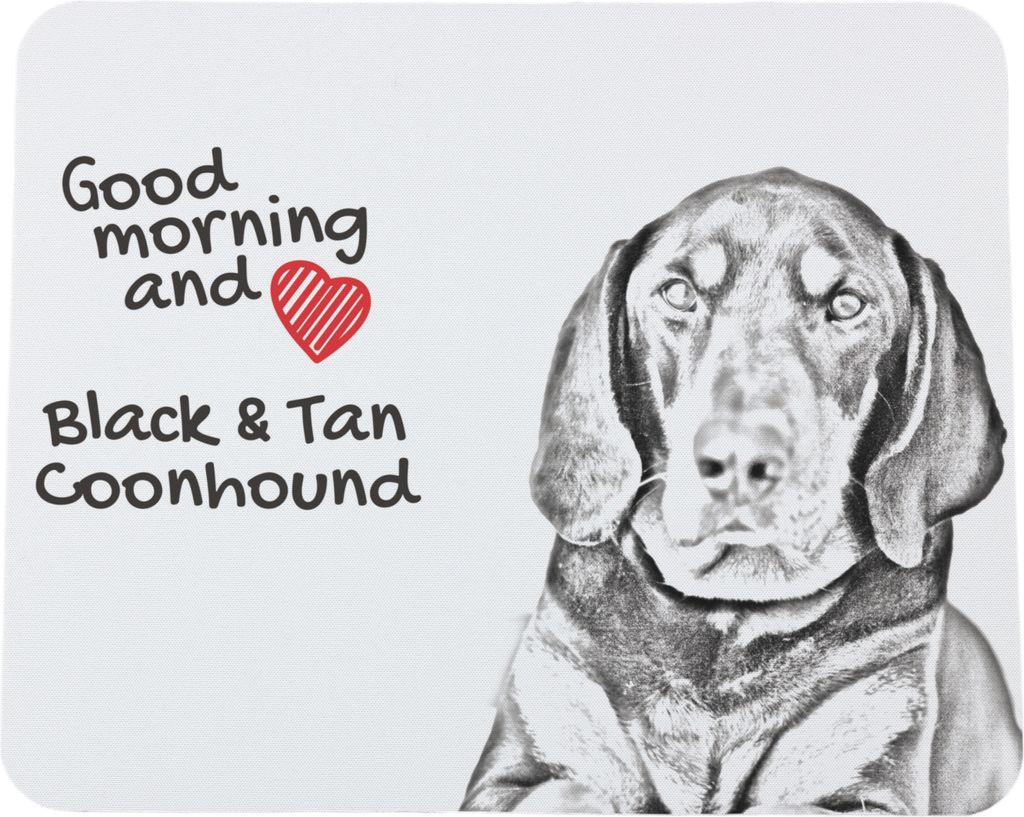 Schwarz-Lohfarbener Waschbärenhund, Black and Tan Coonhound I - Mauspad mit Druck, personalisiertes Mauspad mit Hund, einzigartiges Gadget für B...