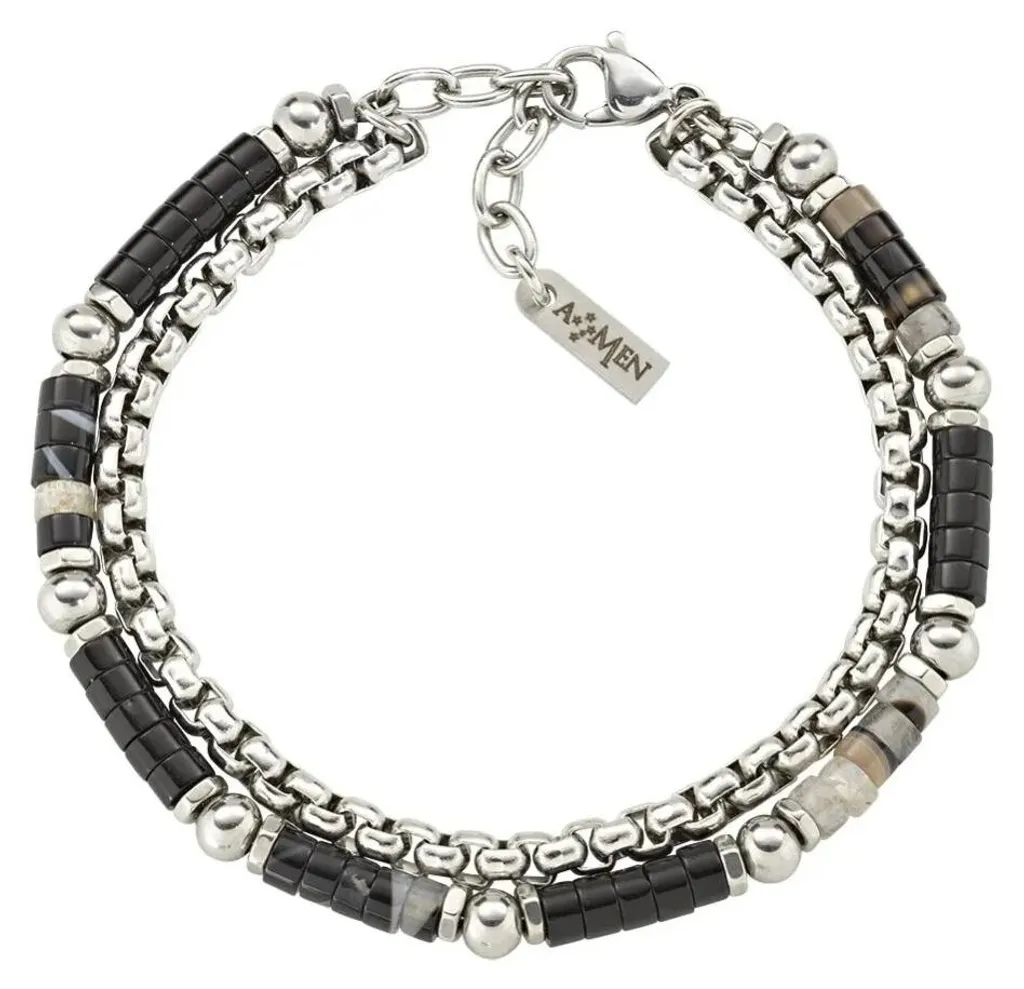 Bracelet Amen Homme en Argent pour Cadeau Idéal avec Perles Élégantes Chic