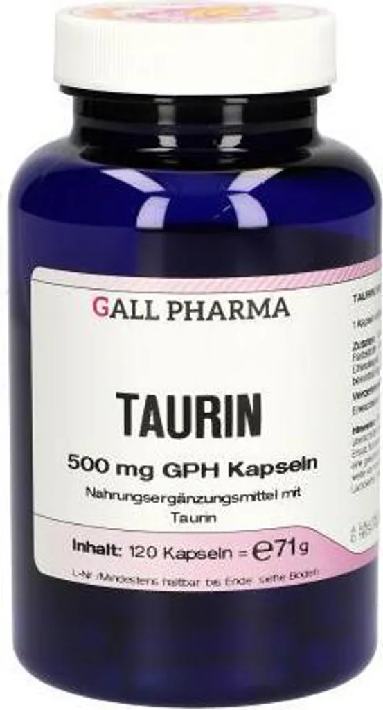 Taurine 500 mg GPH gélules - Haute concentration et pureté GALL PHARMA