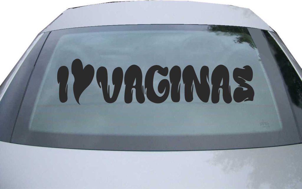 Indigos UG - Aufkleber Heckscheibe & Motorklappe DE2477 - schwarz - 600x140 mm - I Love Vaginas - Auto Scheiben Fenster Heckklappe Tuning Racing JD...
