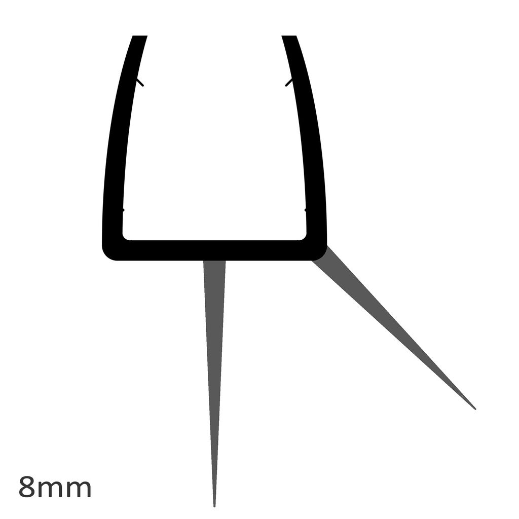 Ersatzteil - BERNSTEIN Duschkabinen DX213 / DX403 / DX407 / EX213 / EX403 / EX406 Glasstärke 6 mm, 8 mm - Duschdichtung Türunterseite - Breite w...