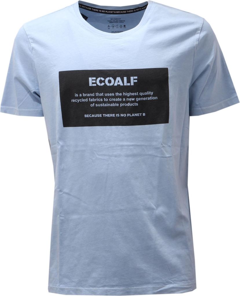 6528AE maglia uomo ECOALF light blue printed Baumwolle t-shirt man