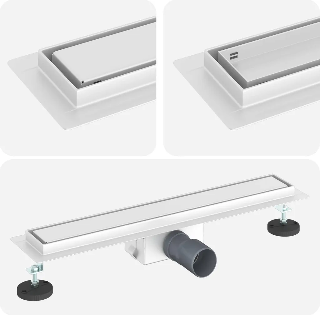 SYFAX™ Scarico Doccia 60cm Argento Acciaio Inox 304 - Canalina 2 in 1