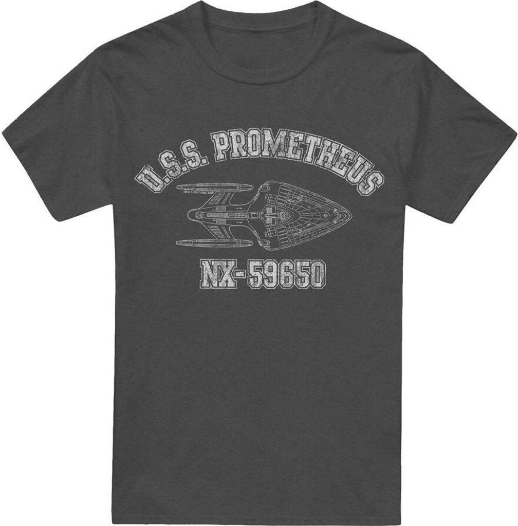 Star Trek - "Prometheus Athletic" T-Shirt für Herren/Damen Uni TV17993 (XXL) (Holzkohle)