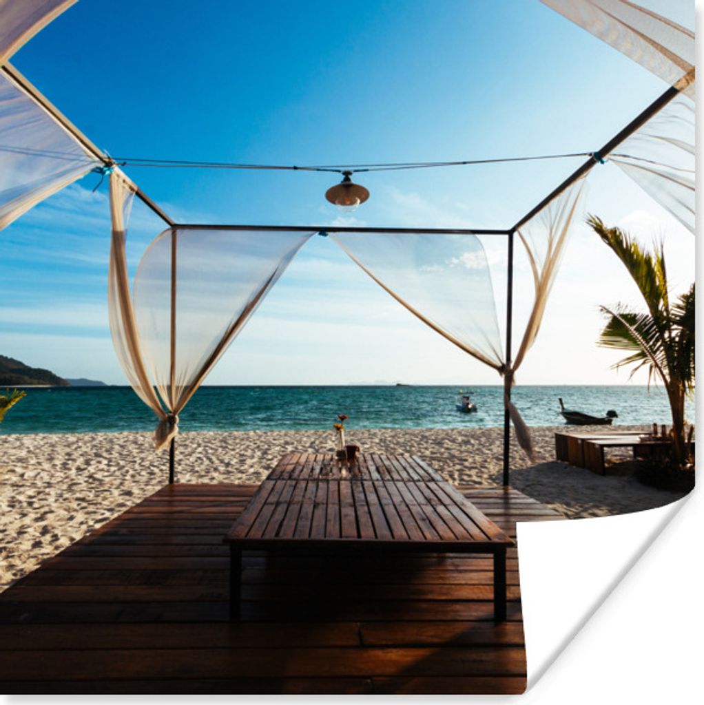 MuchoWow Poster Strand - Himmel - Meer 75x75 cm - Wand Dekoration